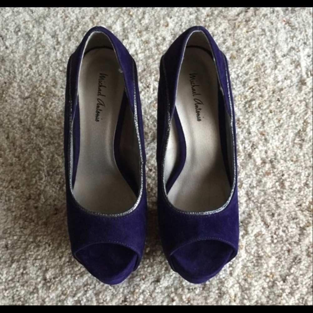 Blue and Black Pumps